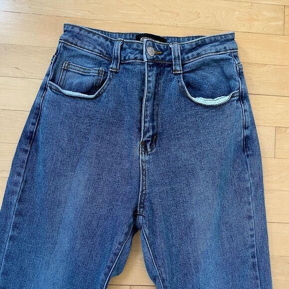 Kittenish Straight Leg Split Side Hems High Waist Jeans Small - Picture 4 of 13